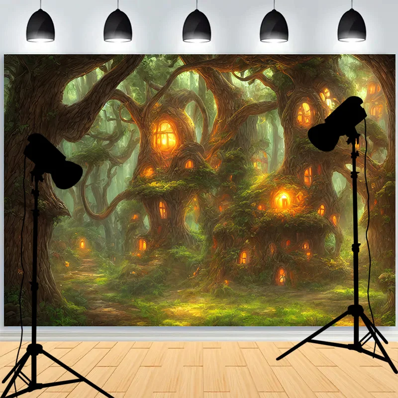 Castle Turret Ivy Cloud Wildflower Firefly Photography Background Enchanted Tree Rainbow Arch Brook Studio Backdrops CT-10