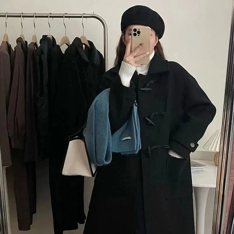 

Осень-зима женское шерстяное пальто с воротником из искусственного меха в студенческом стиле корейская версия короткое мягкое пальто премиум-класса для девочек