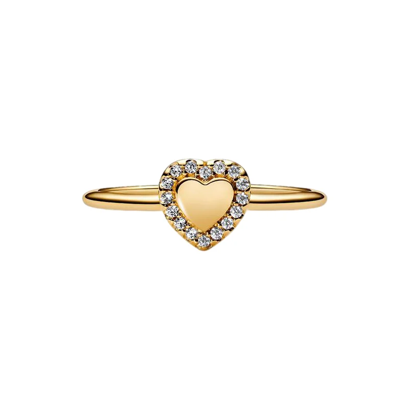 Women's 925 Silver Double Love Butterfly Gold Ring