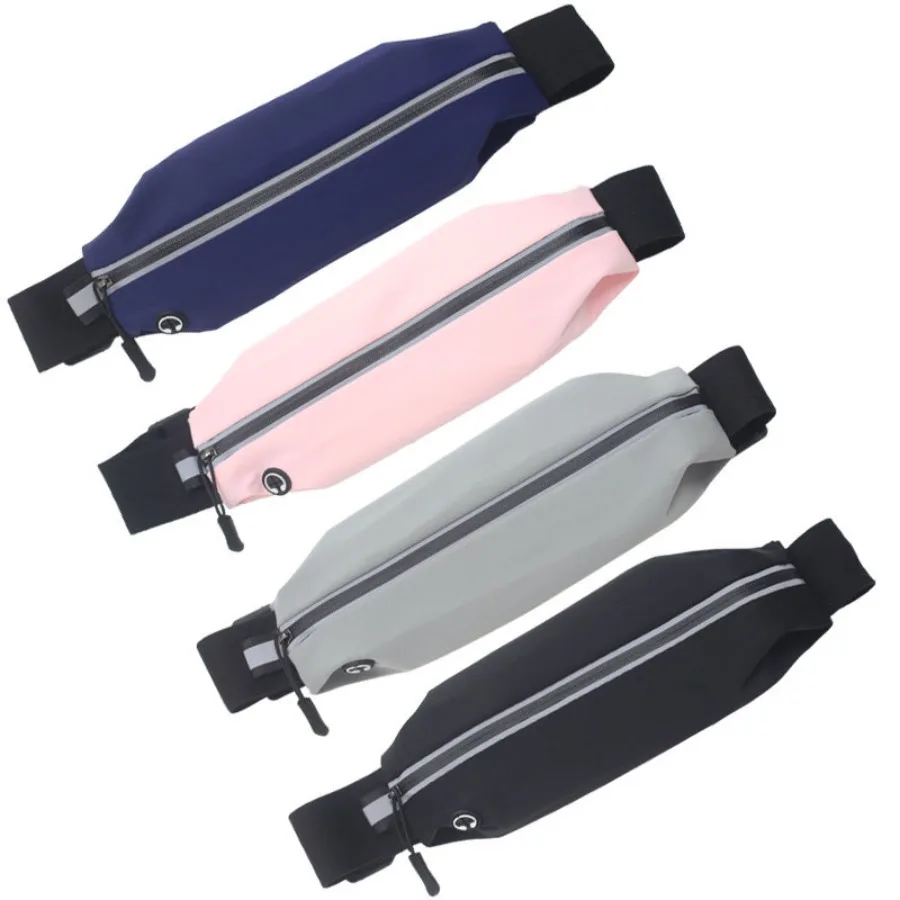 

【New style】New sports running waist bag for men and women's outdoor running equipment elastic waterproof reflective mobile phon
