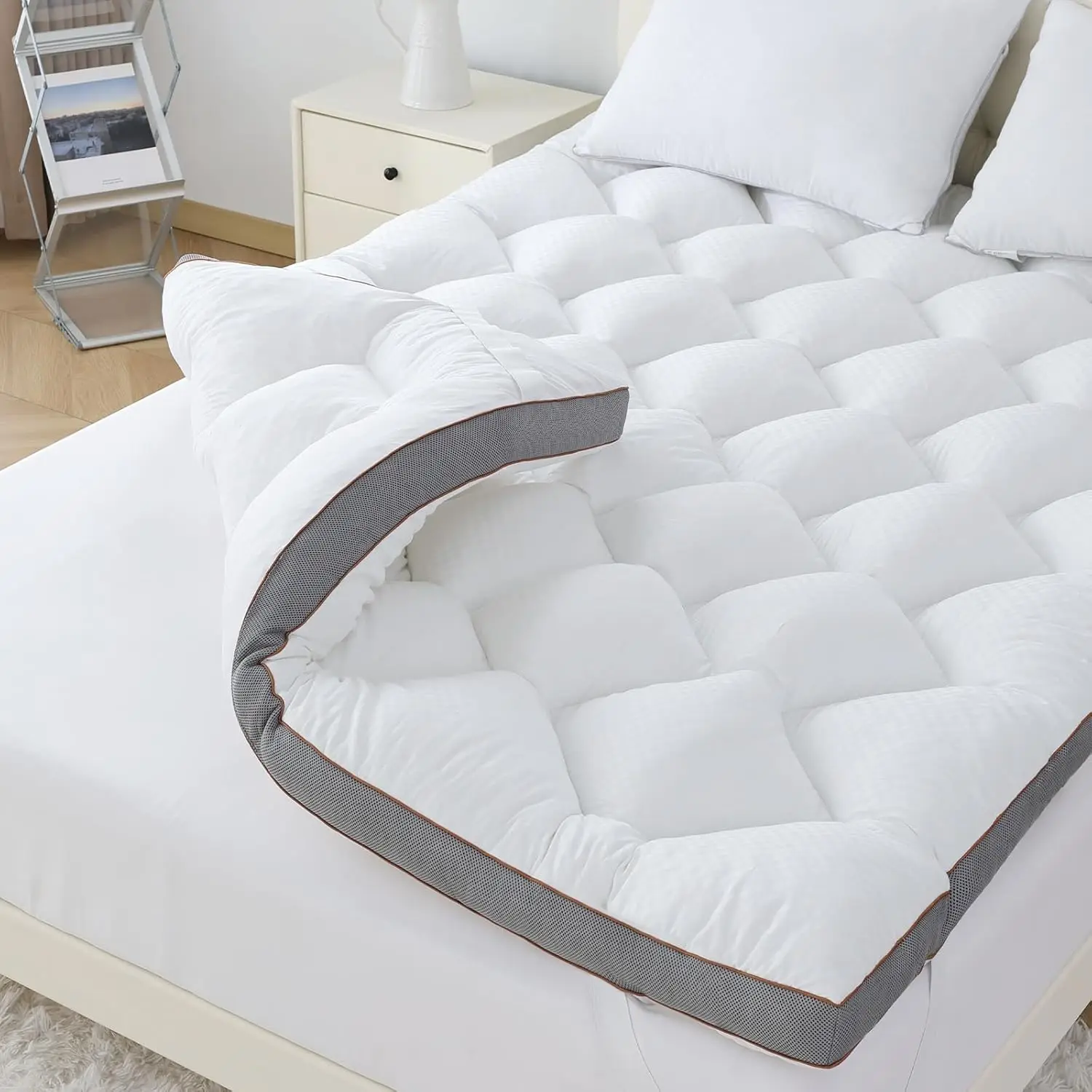 

3 Inch Memory Foam Mattress Topper Queen, Extra Soft Pillow Top Mattress Topper with Breathable Air Mesh Sides