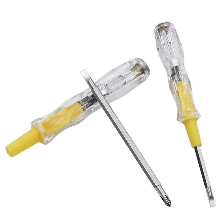 Double-head magnetic screwdriver set with plastic handle, DIY grade with luminous light, for maintenance