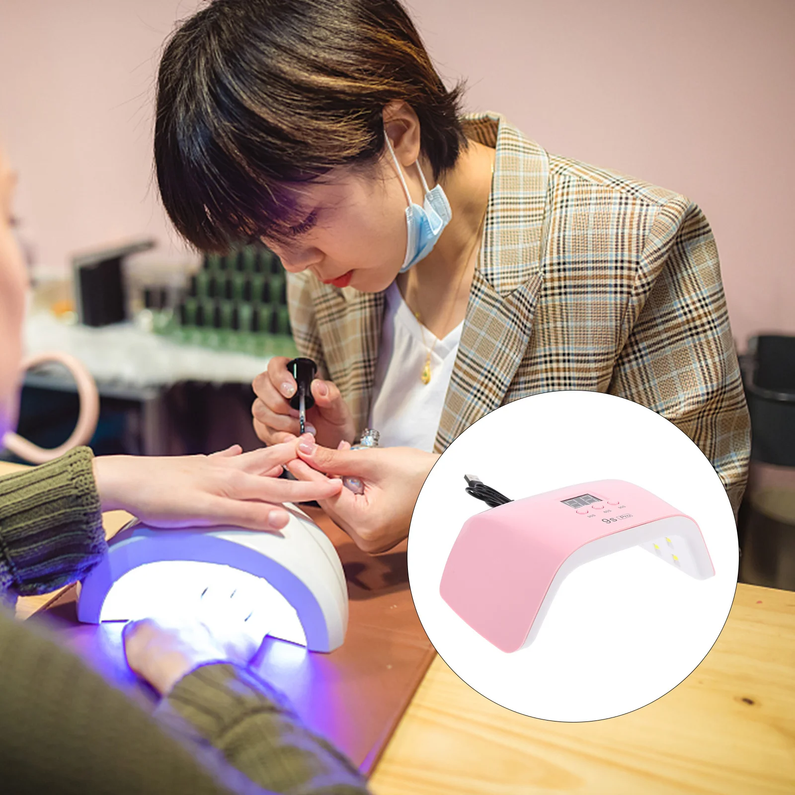 

Nail Art Curing Lamp LED Manicure Tool Quick Dry 30s 60s 90s Timer Compact Lightweight Nail Art Lamp Manicure Light