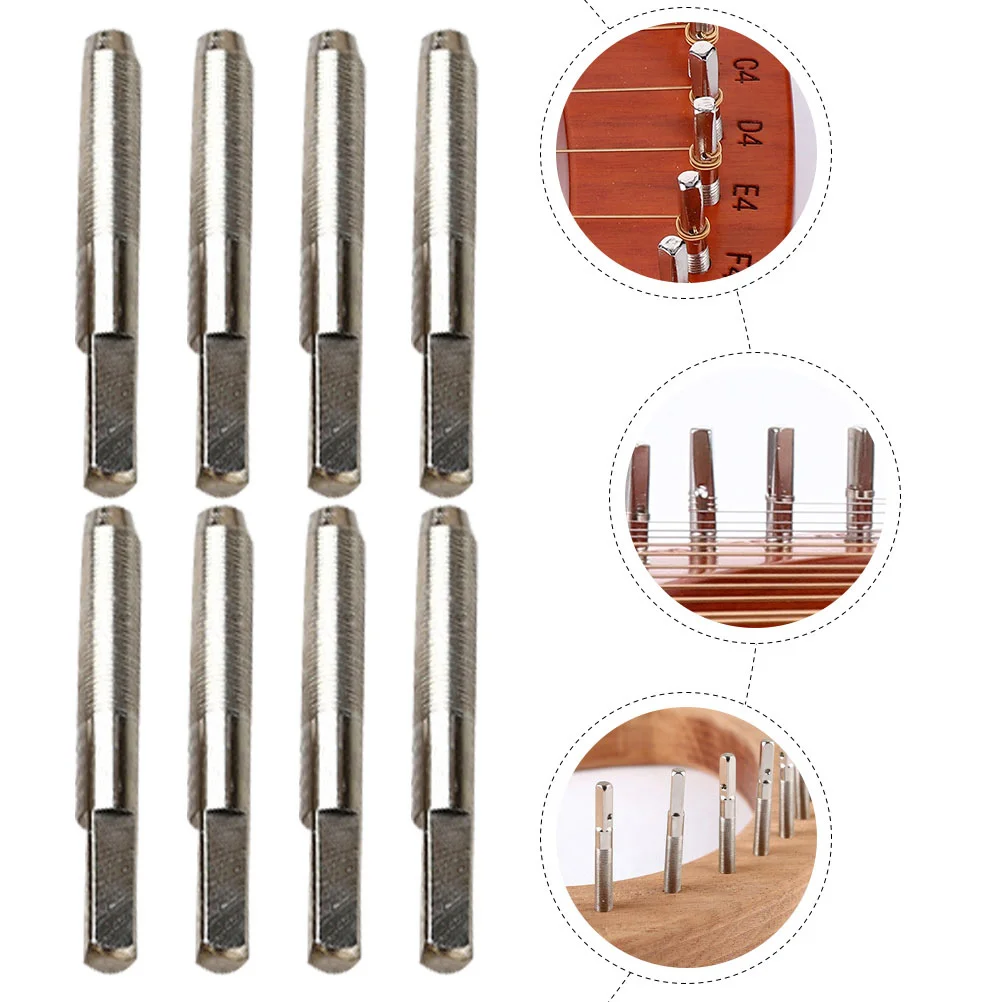 

12 Pcs Lyre Fastening Nails Tuning Peg Guitar Bridge Pin Harp Key Silver Professional Part Pegs