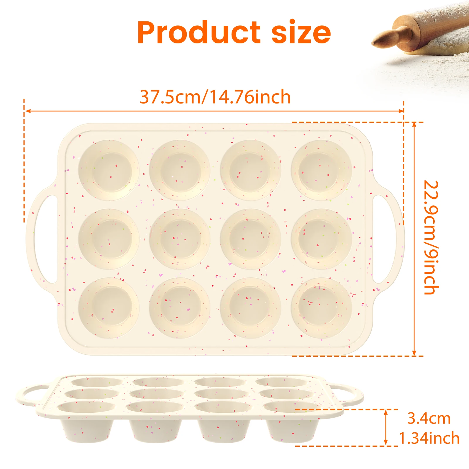 Silicone Air Fryer Muffin Pan for Baking Non-Stick Air Fryer Egg Mold Cupcake Regular Muffin Mould Egg Bites Mold for Air Fryer
