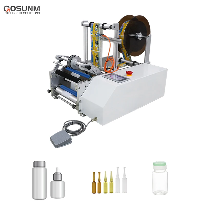 Best Selling Auto Round Bottle Pasting Labeling Machine Labeller Applicator 60-200pcs/min For Cosmetics/Pharma/Food/FMCG Bottles