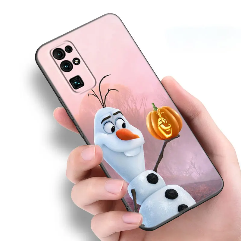 Cute O-Olaf Black Phone Case For Huawei Honor 70 90 Lite X40 GT X50 i X5 Plus X6A X6S X7A X8A X8B X6 X7 X8 X9 4G X9A X9B 5G