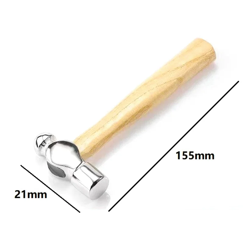 Wooden Handle Round Hammer Home Installation Small Hammer Walnut Hammer 0.25P Woodworking Hammer Mini Hammer Hand Tools