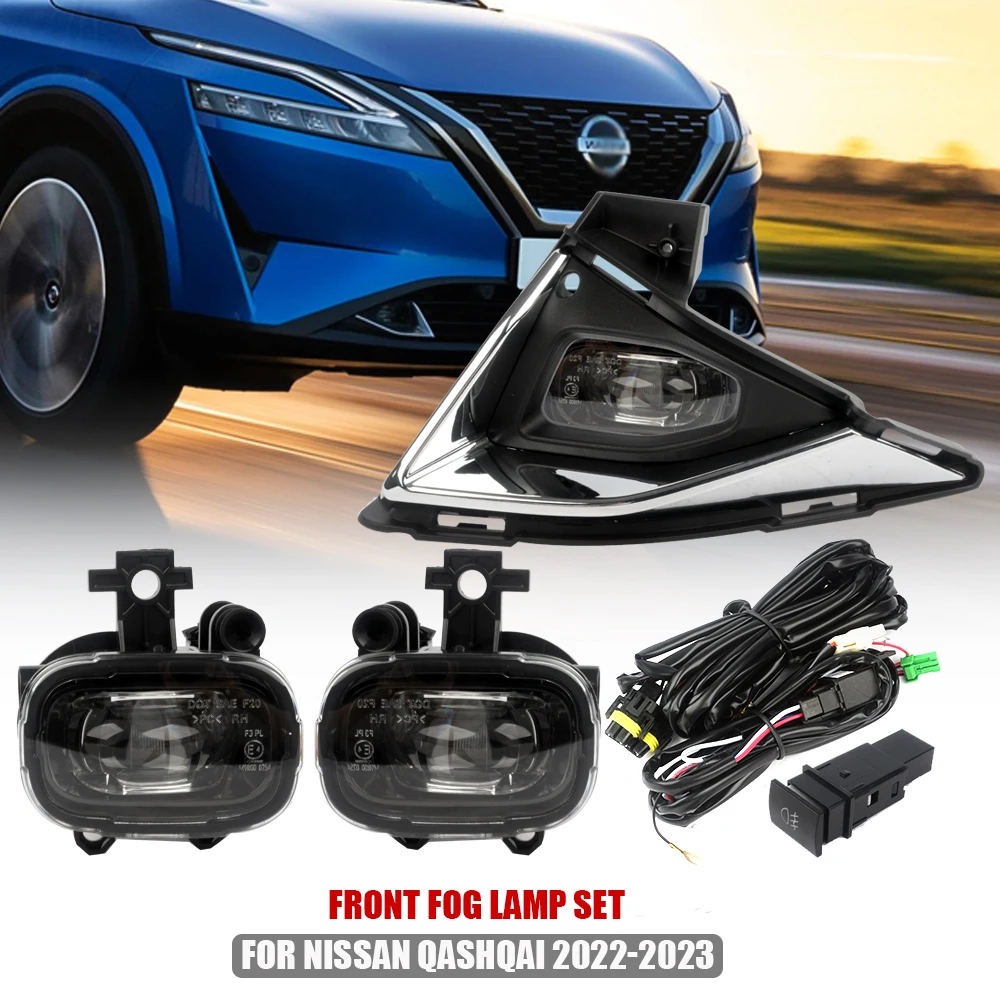 

Front Bumper Fog Lamp Upgrade Kit FOR Nissan Qashqai 2022-2023 Version Additional Foglight Set Switch + Wiring