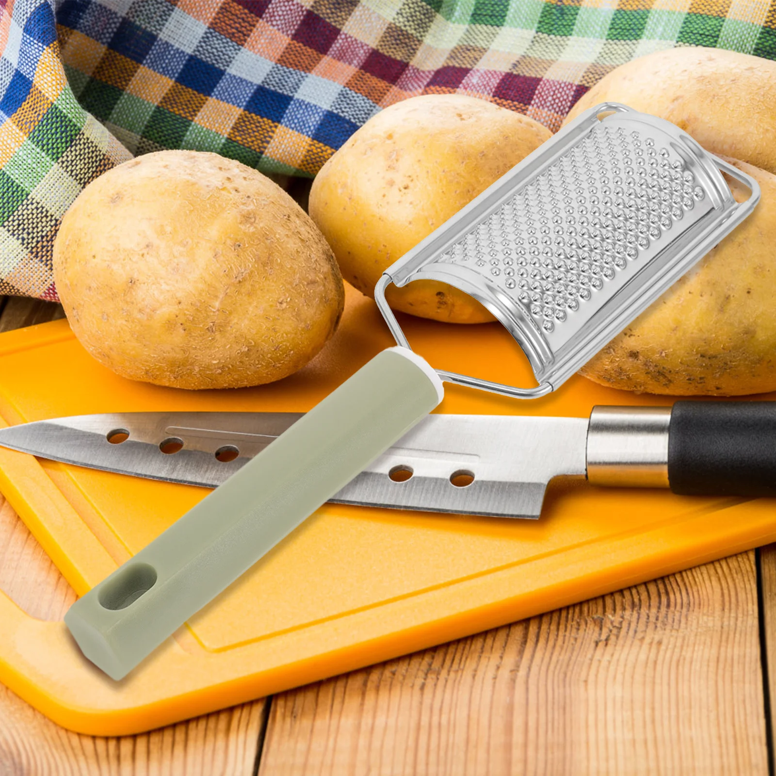 

4-Piece Garlic Stainless Steel Vegetable Slicer Kitchen Tool Onion Tomato Pp Handle Dishwasher Safe Portable For