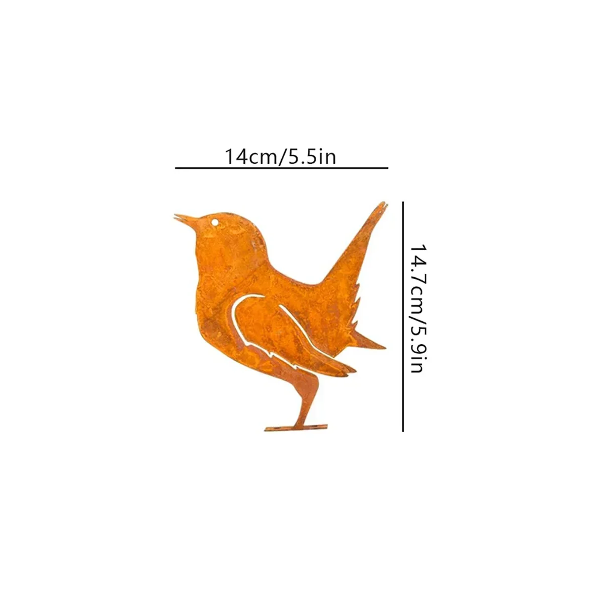 Charmante roestige vogelsilhouet metalen tuinkunst - rustieke buitenterrasdecoratie voor tuinornamenten