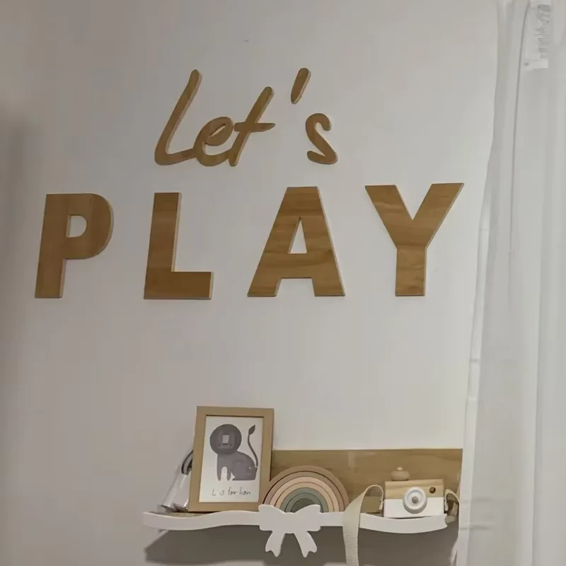 

Custom Let's Play Sign Wall Lettering Wooden Kids Room Sign Children's Room Playroom Decor Wall Art Bedroom Decor Playroom Sign