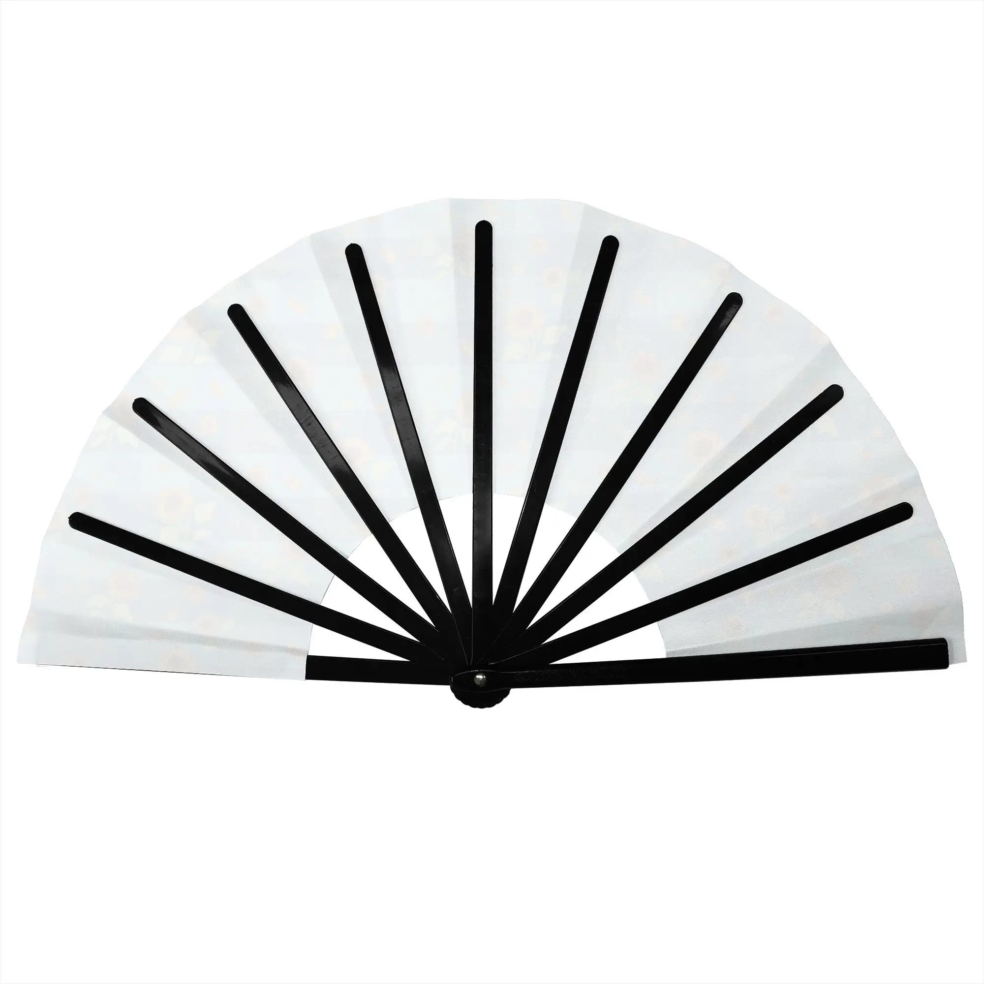Checkerboard Daisy Sunflower  Stylish Hand Fan  Men Plaid Sky Blue  Printed Polyester Fan  Aesthetic For Sports Events Gift