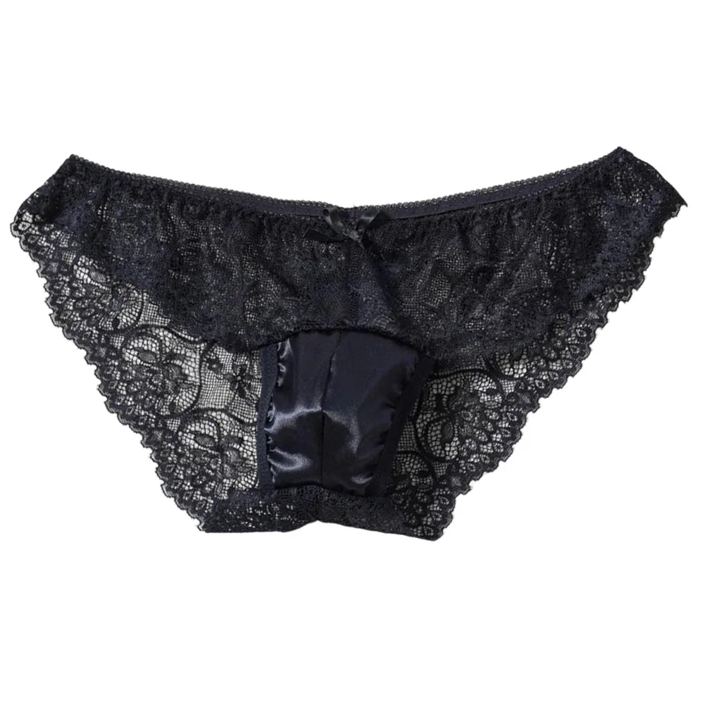 

Men Lace Satin-like Brief Gay Sissy Jacquard Temptation Low Rise Calcinha Ultra-Thin Exotic Underwear Hollow OutMen's Underpants