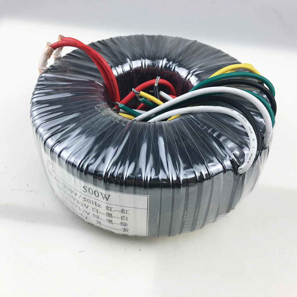 Imagem -04 - Amplificador Transformador Toroidal 500w 220v para Dual 32v Dual 12v Único 12v Amplificador de Áudio Fonte de Alimentação