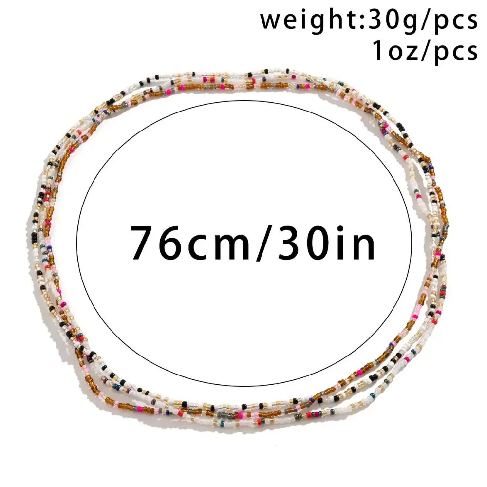 مجوهرات الجسم الأرز حبة الخصر سلسلة ملونة مطاطا حزام البطن سلسلة البيكينيات مجوهرات العرقية نمط الجسم سلسلة مجوهرات الفتيات #6