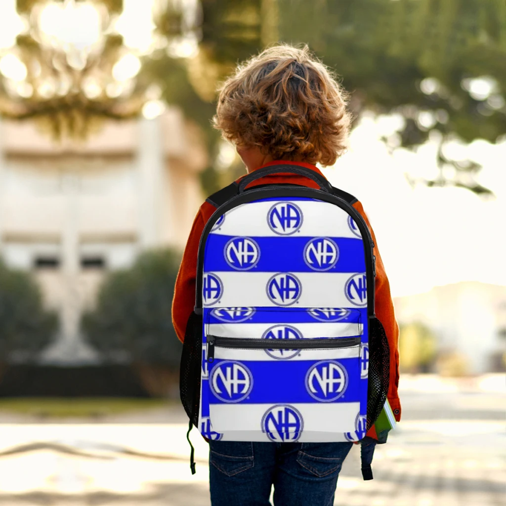 SÍMBOLO DE NA ESTRIPRED-Mochila unissex lavável de grande capacidade, bolsa versátil azul