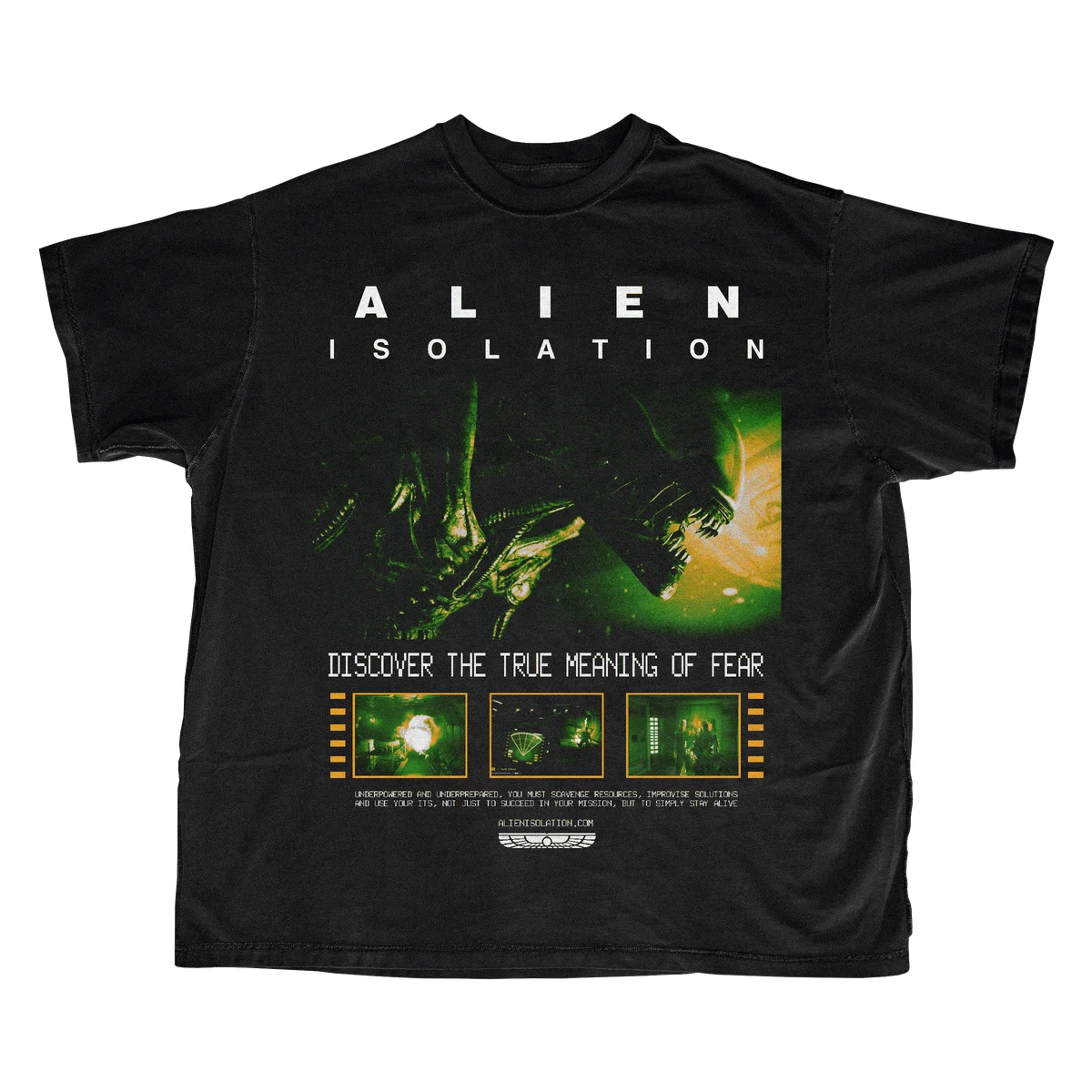 Alien Isolation Xenomorph Retro Survival Horror T Shirt for Men Women Vintage Horror Game Graphic Tee Streetwear