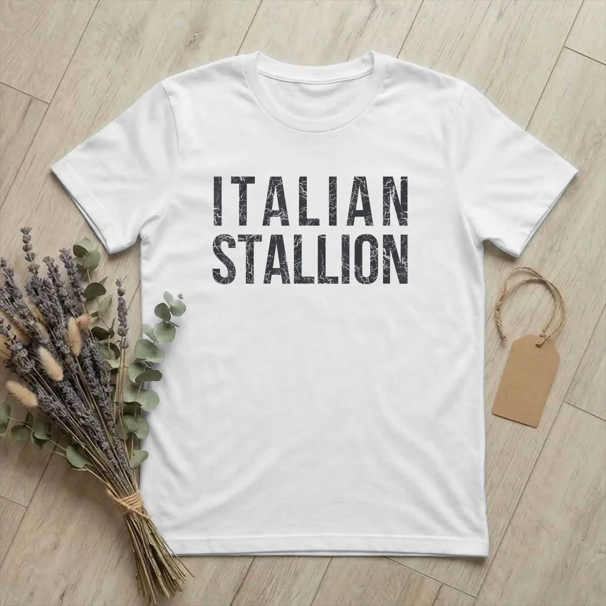 Novelty Rockys Italian Stallion Horse T-Shirt Men Crew Neck Pure Cotton T Shirts Boxing Movie Short Sleeve Tees Gift Clothes