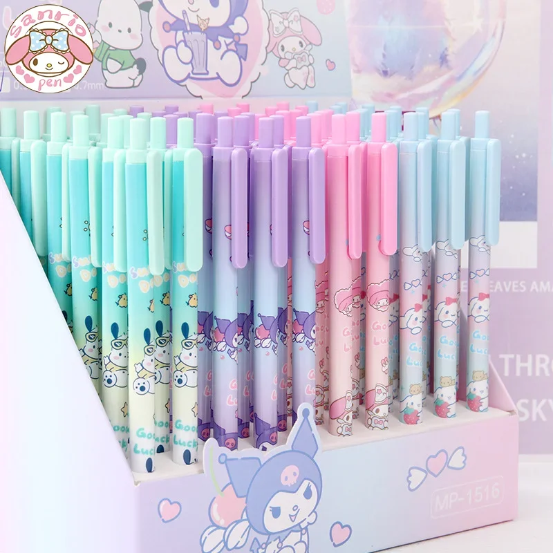 Sanrio Cartoon Mechanical Pencil 60pcs Kuromi My Melody Children's Sketch Drawing Press 0.5 0.7 School Supplies For Students