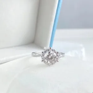 NeeTim 0.5/1CT Moissanite Anéis de diamante Aliança de casamento para mulheres 925 prata esterlina banhada a ouro branco 18k anel de promessa certificado 12 principais vendas branco diamante - №7