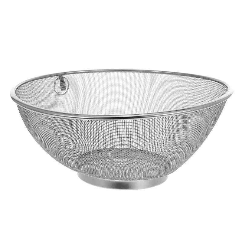 

Stainless Steel Mesh Strainer Kitchen Colander Food Drainer Vegetable Fruits Cleaner Rice Washing Bowl Metal Sieve Strainers