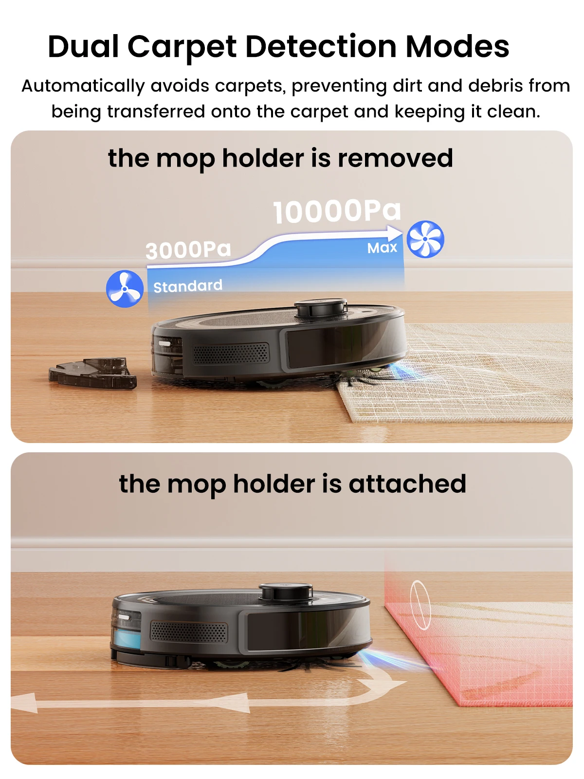 Lefant M2S Pro Robot Vacuum Cleaner with Mapping,10000Pa, Automatic Dust Station,Laser Navigation, PSD Avoidance Technology