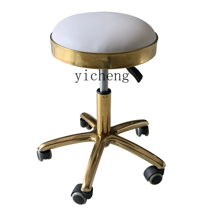 

Tqh Rotating Chair Lift Beauty Salon Surgery Office round Stool Barber Shop Pulley Stool with Backrest