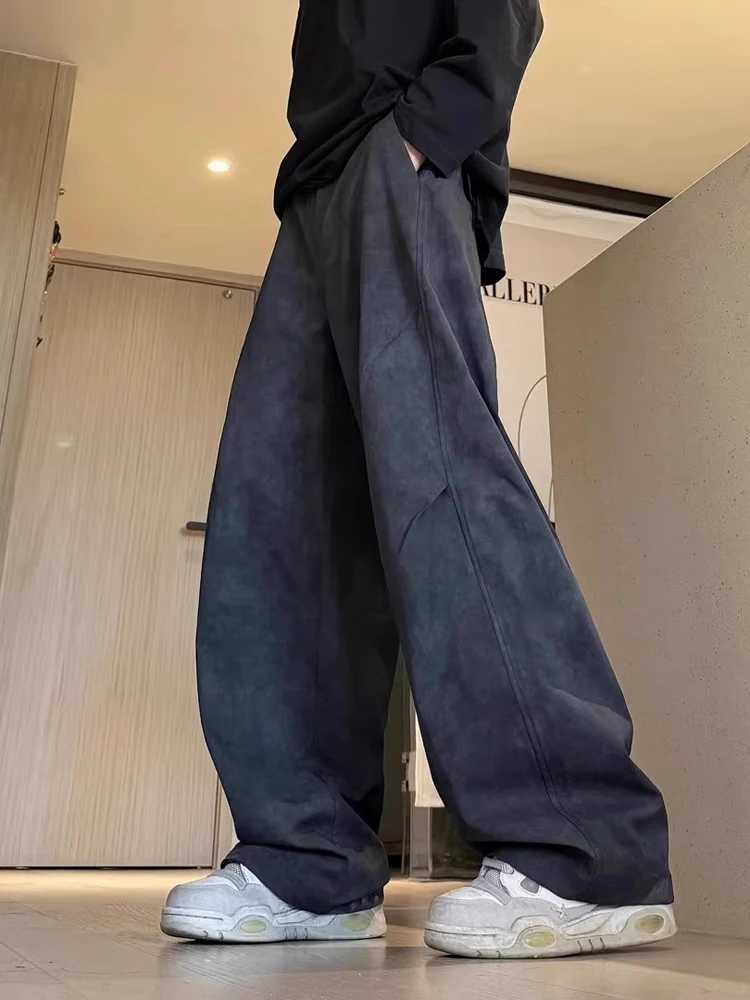 

Tie-Dye Wide Leg Straight Cut Casual Pants Men's Spring New American Retro Trendy Loose Versatile Long Trousers