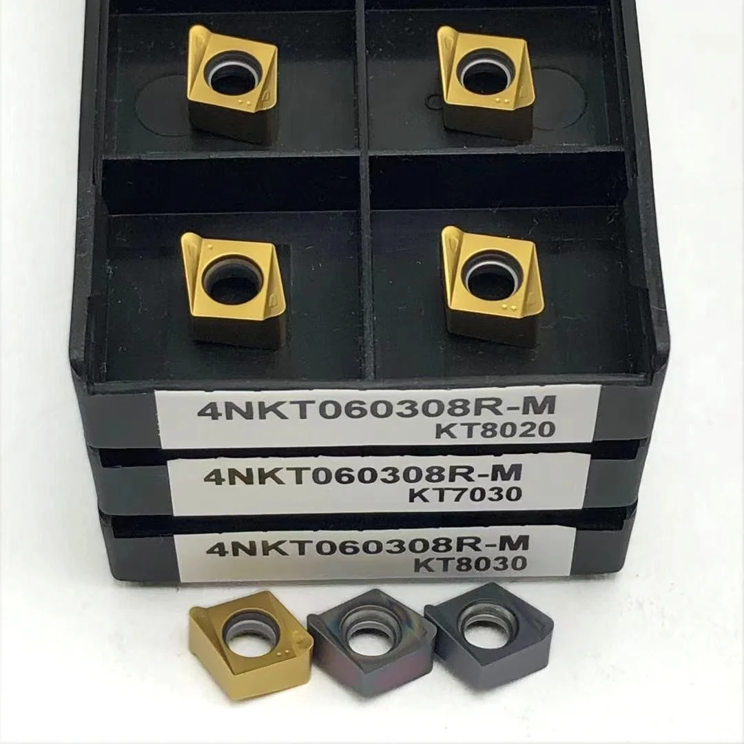 Ferramentas de trituração do ombro quadrado do CNC, inserção do carboneto de silicone, Desbaste, 4NKT060308, KT7030, KT8030, KT8020, 10 PCes