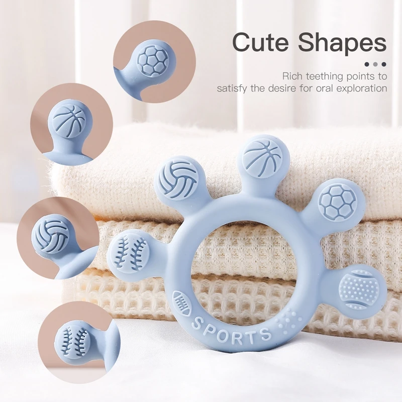 1PC Baby Food Grade Silicone Teether Dental Toys BPA Free Silicone Teething Ring Bracelet for Newborn Goods Teething Toys Gift