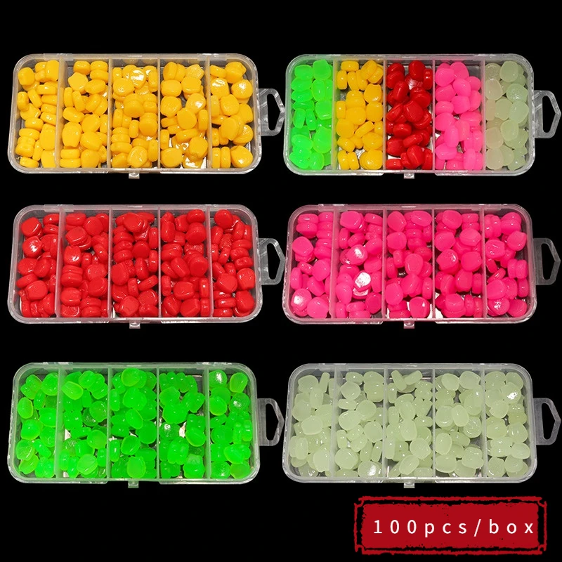 100PCS/lot Flavor Floating Corn Kernels Taste Flavor Articulated Bait Silicone Artificial Baits 1cm 0.3g Soft Fishing Lure Fish