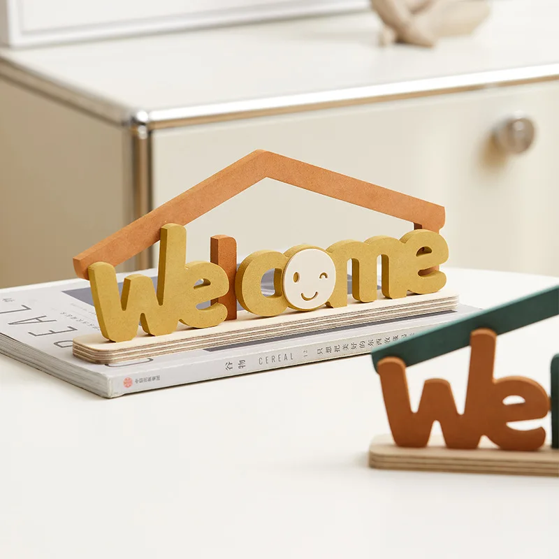 

Welcome Modern Minimalist Desktop Ornaments Bedroom Room Decoration Entrance Hall Living Room Desk Decoration Home Decor