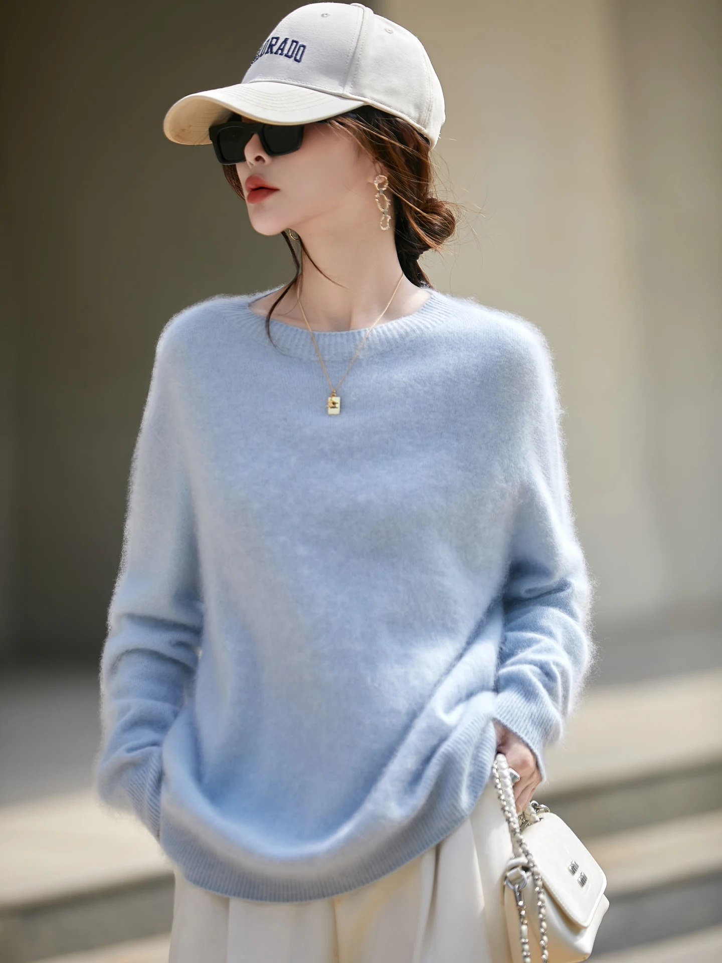 

Knitted Tops 2025Autumn Winter Long Sleeve O-neck 100% Merino Wool Warm Solid Color Basic Knit Pullovers Jumpers Sweater Tops