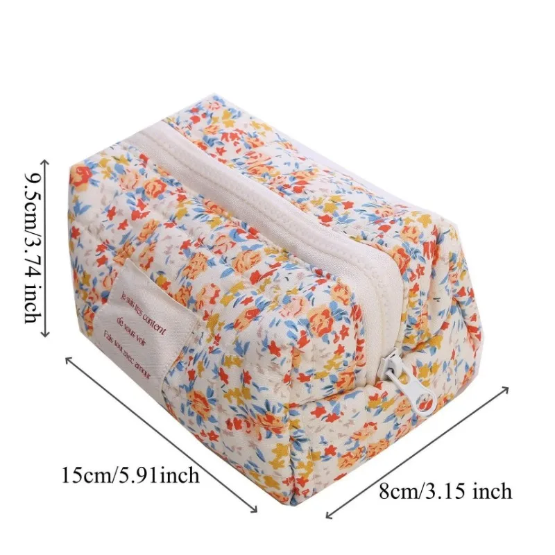 Floral Makeup Bag Storage Bag Make-up Bags Soft and Thick Hand-Held Bag