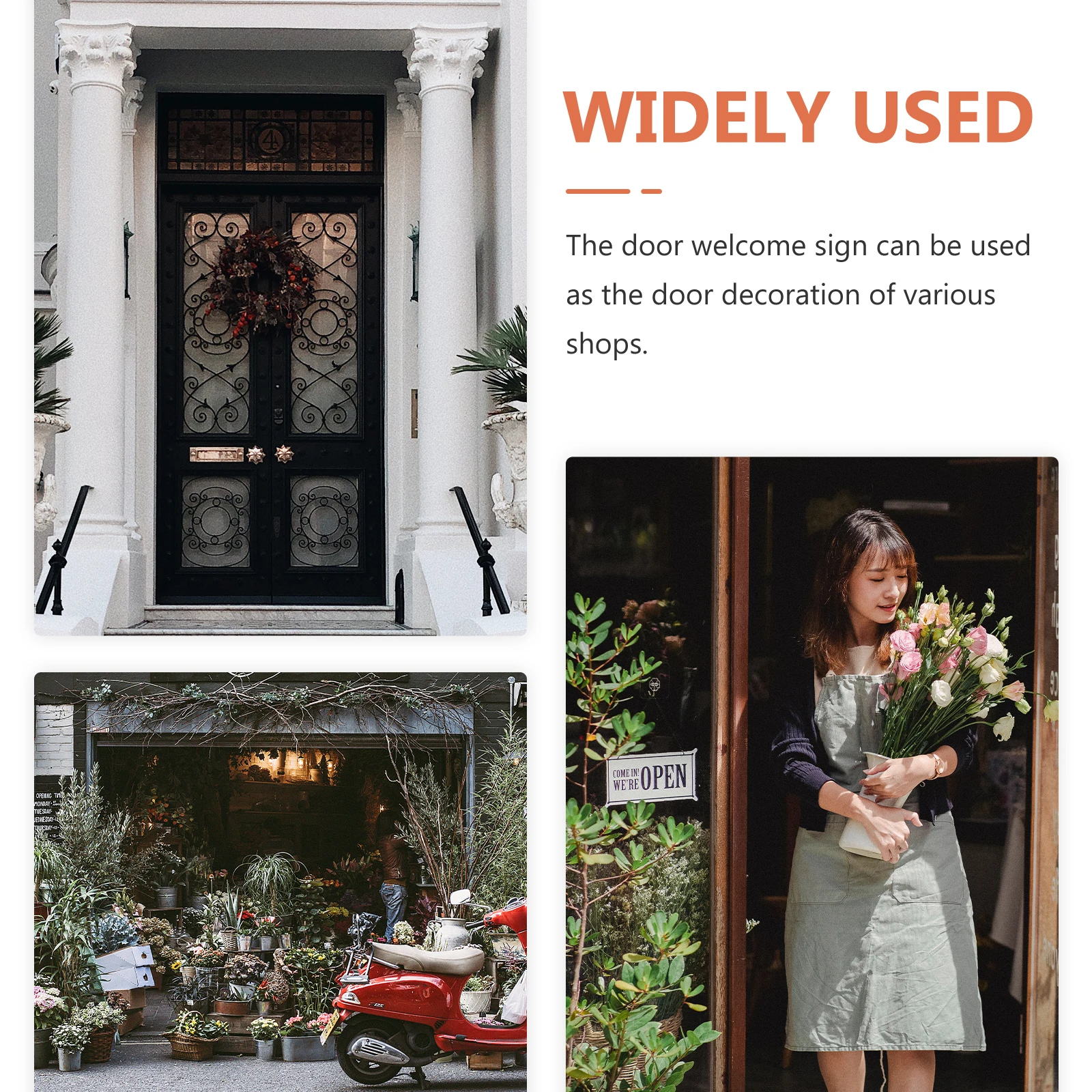 

Rustic Iron Round Door Pendant with Welcome Design Wear-Resistant Wall Hanging Decor for Porch Entryway Home Or Shop Decoration