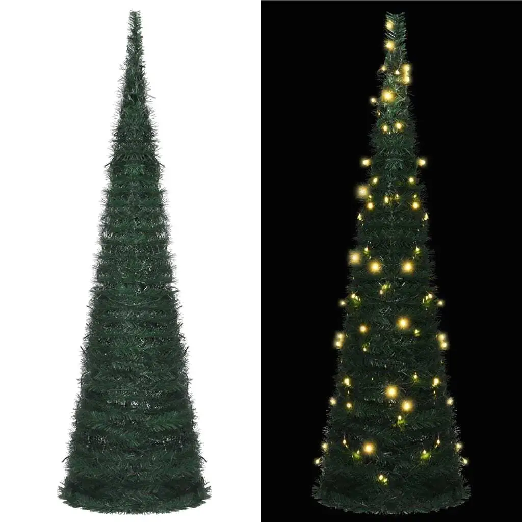 5ft Pop-up Pre-lit Christmas Tree - Green Artificial Holiday Decoration