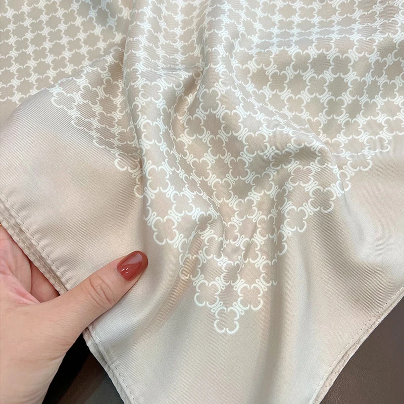 Neue 90*90cm Silk Schal Scarftop Headwraps Für Frau Mode Vier Jahreszeiten Haar Zubehör Hijab Foulard Bandana schal kopftuch – Detail 7