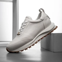 Men's casual sports shoes, men's running shoes, trendy board shoes, genuine leather small white shoes 220837