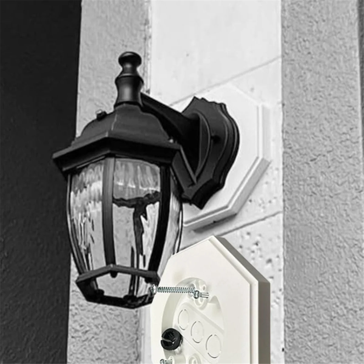 A83Z 8161 Outdoor Vertical Siding Light Mounting Block Bracket for Outdoor Mounting Plate Smooth Flat with Built-in Box