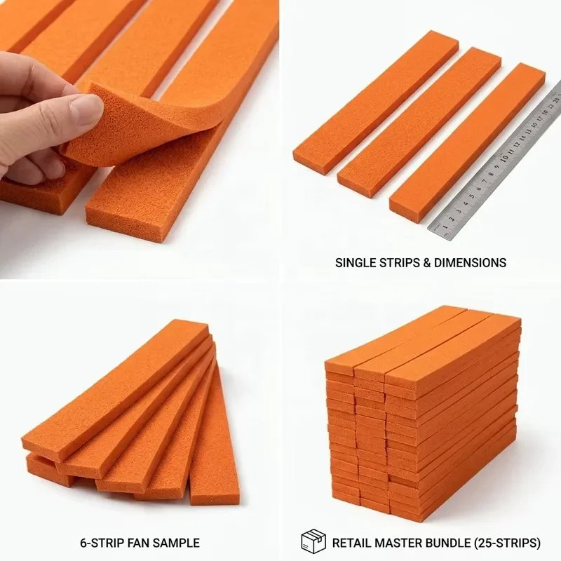 Die Cutting Rubber Damper Strip High Density Open Cell Foam for sealing