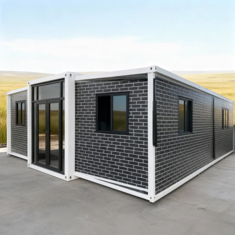 Global Europe Double Wing Extension Box House Foldable Bedroom 20ft Luxury Portable 40ft Home Modern Expandable Container House