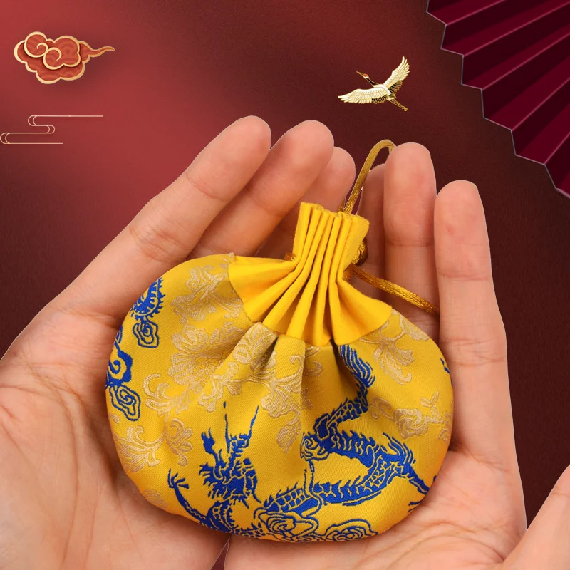 StoBag 20 قطعة كيس الحرير الصيني حقيبة التنين نمط معلق الرباط هدية مجوهرات حزمة تخزين جيب الحقيبة الديكور
