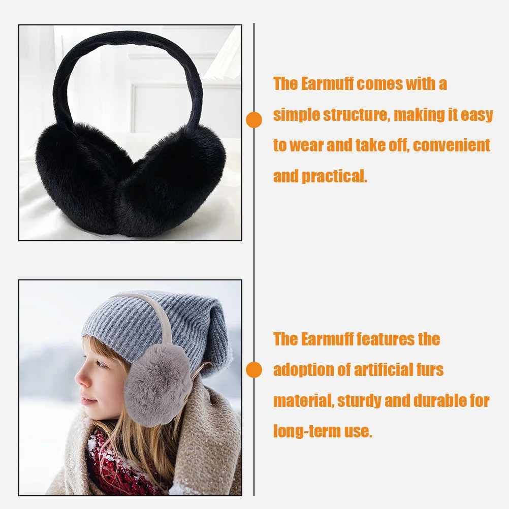 قطعتان من غطاء الأذن الشتوي للنساء غطاء أذن دافئ متين من مادة الفراء الاصطناعي هدية مثالية لأعياد الميلاد وأغطية للأذنين للشتاء #3