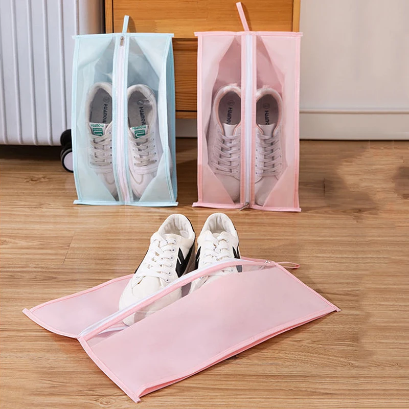 3 шт., пылезащитная сумка для хранения обуви PEVA, дорожная портативная водонепроницаемая сумка-органайзер, однотонная сумка для хранения домашней обуви на молнии 3 шт., пылезащитная сумка для хранения обуви PEVA, дорожная портативная водонепроницаемая сумка-органайзер, однотонная сумка для хранения домашней обуви на молнии