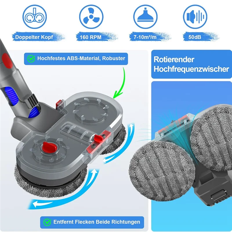 

Насадка для швабры A65Z для пылесоса Dyson V7/V8/V10/V11/V15, электрическая швабра для пола со съемным резервуаром для воды
