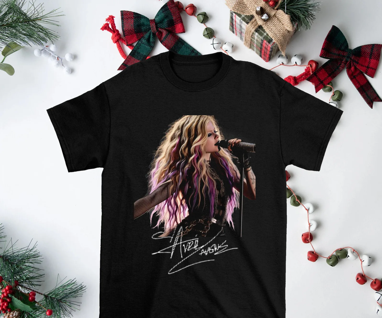 Черная хлопковая футболка Beatiful Avril Lavigne FullSize от S до 4XL PP1089