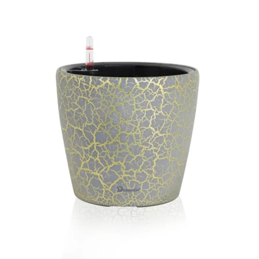 

Inch Self Watering Planter Indoor Outdoor Inner Pot Design Thickened Table Flower Plant Pot with Water Level Indicator Crackle