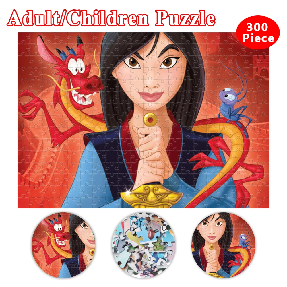 Disney Lernspielzeug für Kinder, Mulan 35/300/500/1000 Teile, Puzzles für Erwachsene, Disney Holzpuzzles, Spielzeug