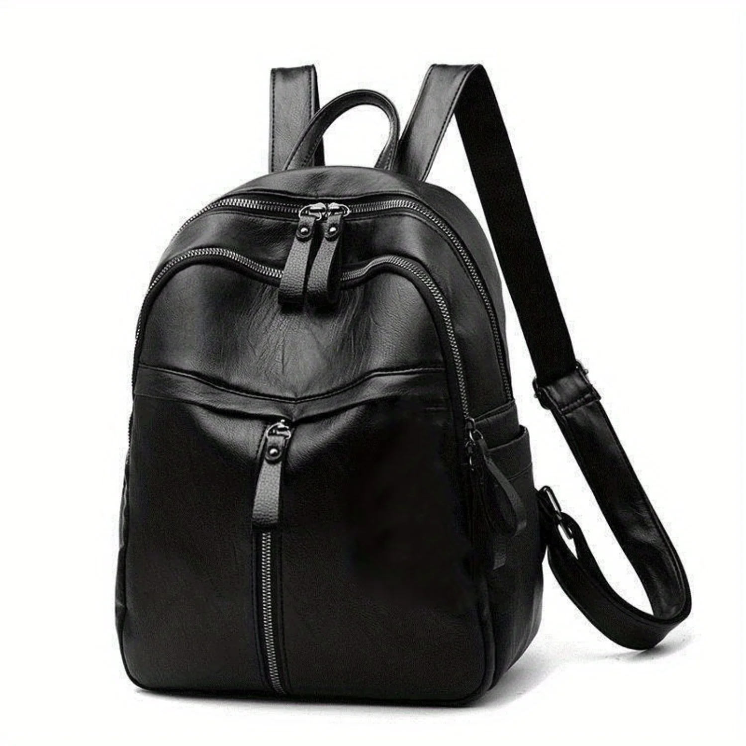 

Women's Classic Small Zipper Backpack, Vintage Style, School Bookbag, Travel Rucksack For Ladies
